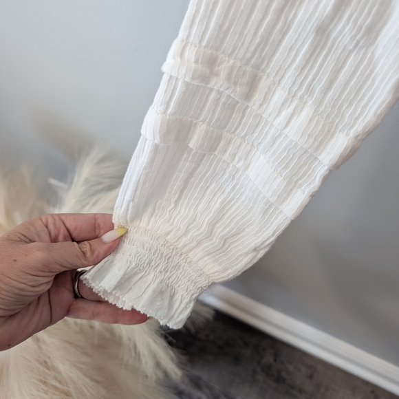 Faherty White Women's Button Down Blouse Sz. Xs - Picture 7 of 11